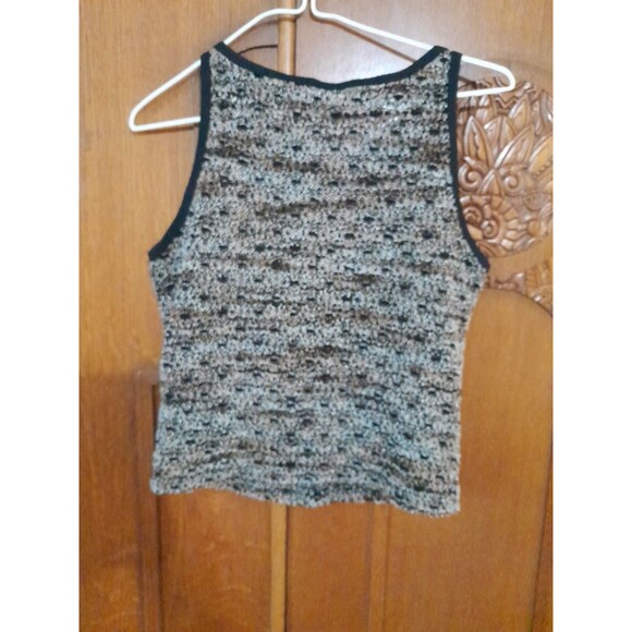 Vintage Sun Fire USA Large  Black Brown White Specked Sleeveless Top.  B26 - Picture 3 of 4